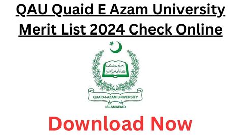 Quaid E Azam University Merit List Check Online