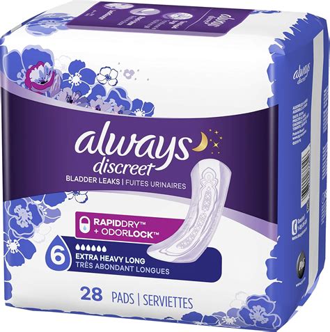 Amazon.com: Always Discreet for Bladder Leaks, Ultimate Overnight, Long