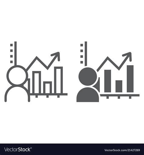 User Analysis Line And Glyph Icon Data Royalty Free Vector