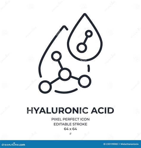 Hyaluronic Acid Editable Stroke Outline Icon Isolated On White