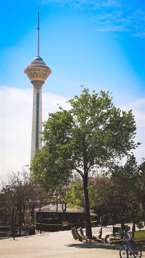 Hd Wallpaper Iran Tehran Milad Tower Street Cable Tall City Sky