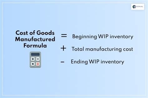 How To Calculate Cost Of Goods Manufactured Formula