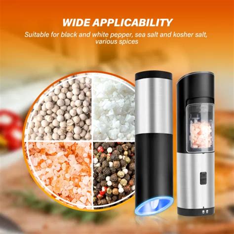 Dropship Gravity Electric Salt And Pepper Grinder Set Adjustable