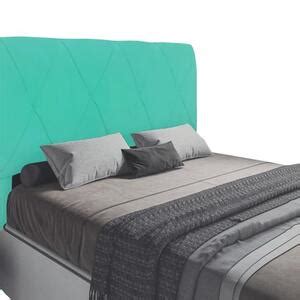 Cabeceira Cama Box Estofada Casal Mega Cm Suede Azul Turquesa