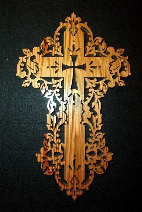 Scroll Cut Cross Wooden Crosses Wall Crosses Christian Symbols