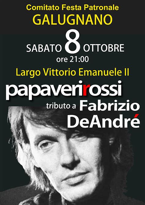 Tributo A Fabrizio De Andr Papaveri Rossi Galugnano Il Tacco Di