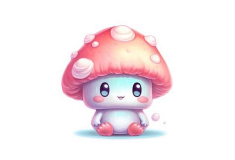 Mushroom Kawaii Food Graphic By Poster Boutique Creative Fabrica