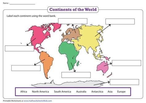 Seven Continents Worksheets Homeschool Share Worksheets Library