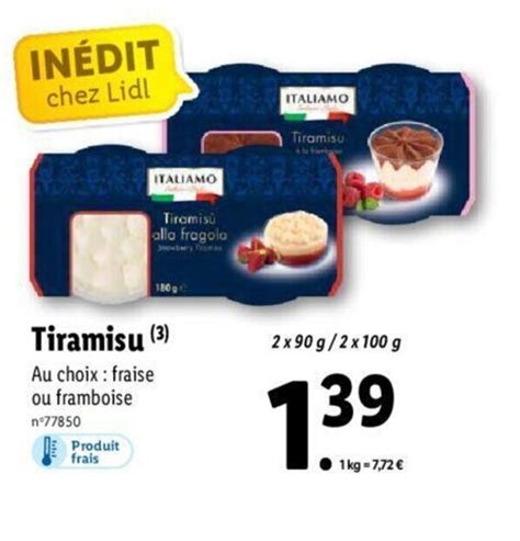 Promo Tiramisu Chez Lidl