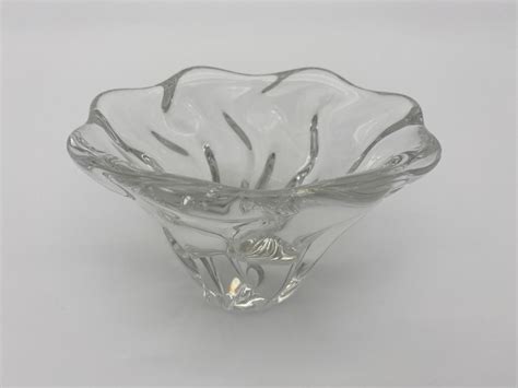 Daum Crystal Bowl Small Clear Signed Daum France Etsy