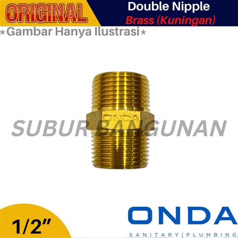 Jual Double Nipple Onda Brass Kuningan Doble Nepel Nepple Valve