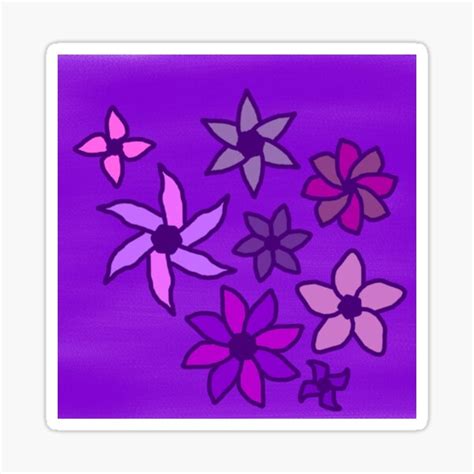 Purple Flowers Sticker By Adoptasibling Redbubble