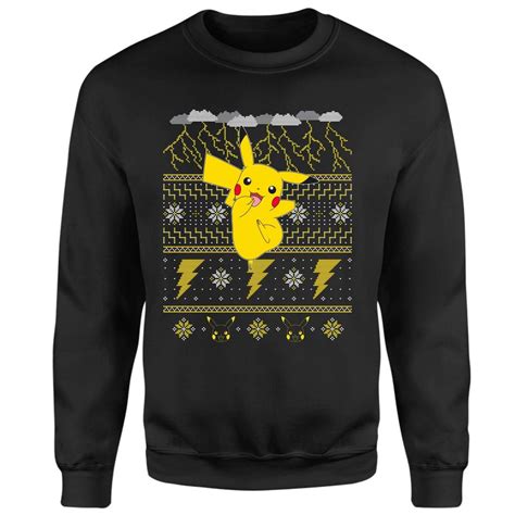 Pokemon Pikachu Christmas Christmas Jumper Black Clothing Zavvi 日本