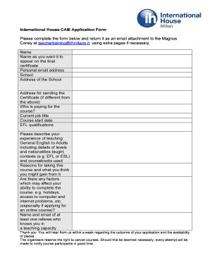 Fillable Online Cam Application Form Docx Fax Email Print Pdffiller