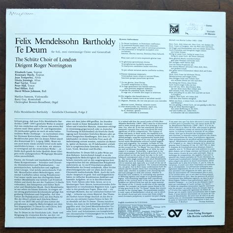 Backside Mendelssohn Te Deum Geistliche Chormusik Folge Flickr