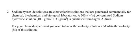 Solved Question Marks Naoh Solution Of Concentration