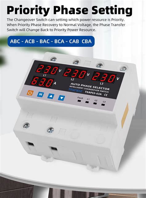 A Phase P N Din Rail Phase Selector Adjustable Over And Under