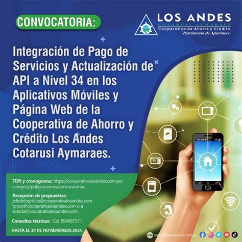 Convocatoria Integraci N De Pago De Servicios Y Actualizaci N De Api A