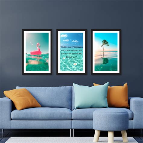 Kit Quadros Decorativos Mar Frases Elo Produtos Especiais