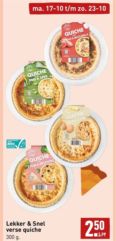 Lekker Snel Verse Quiche G Aanbieding Bij Aldi