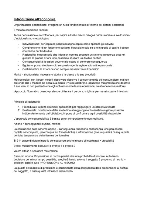 Introduzione SD Appunti Introduzione Alleconomia Organizzazioni