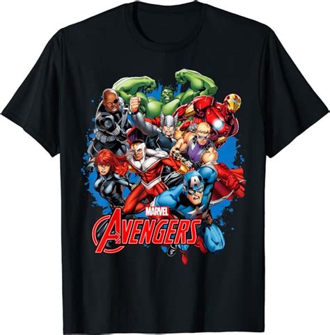 Marvel Avengers Classic Action Graphic T Shirt Uk Clothing