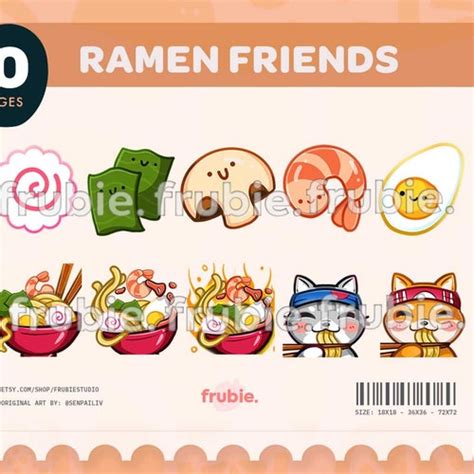 Cute Ramen Twitch Sub Bit Badges Streamer Emotes Twitch Etsy