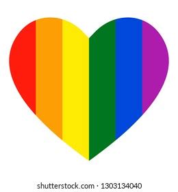 Rainbow Heart Icon Lgbt Flag Symbol Stock Vector Royalty Free