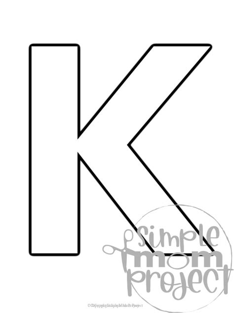 Free Printable Lowercase Letter K Template Simple Mom Project