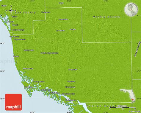 Physical Map of Collier County