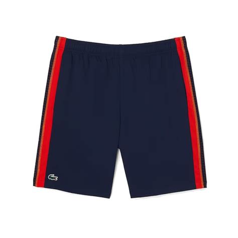 Short Lacoste tennis polyester recyclé bleu marine chez DM Sports