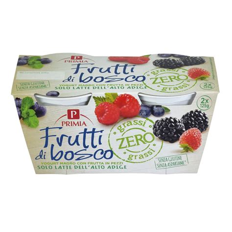 YOGURT MAGRO 0 1 FRUTTI DI BOSCO PRIMIA GR 125X2 Tigros