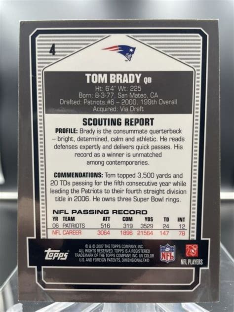 2007 Topps Draft Picks And Prospects DPP Chrome Black 4 Tom Brady