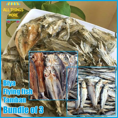 Bundle Of 3 Daing Na Biya Flying Fish And Dried Tamban Freshy Dried