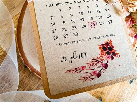 Save The Date Karten BOHO VINTAGE Hochzeit Blumen Etsy