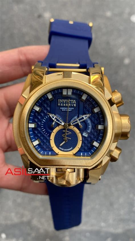 Invicta Magnum Reserve Bolt Zeus Mavi Kadran 52 Mm 25608 Gold Blue