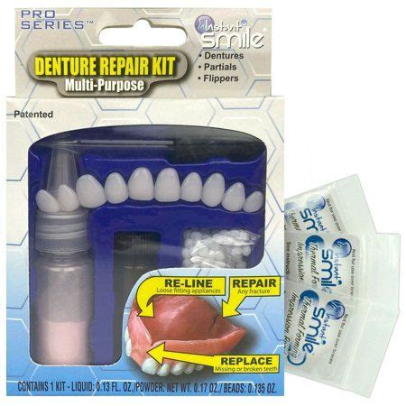 Instant Smile Makeover Pro Series Denture Repair Kit with 3 Extra Bags Fitting Beads, Size:One ...