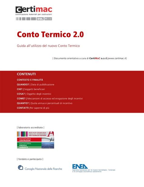 Guida Allutilizzo Del Nuovo Conto Termico CertiMaC PDF