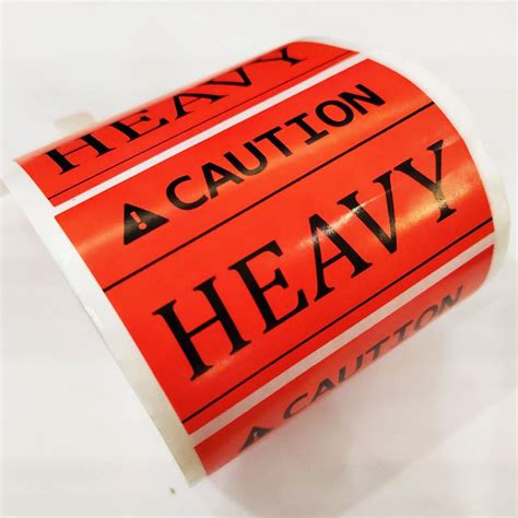 Amazon YOUOK Caution Heavy Sticker 2 X 3 Inch Fluorescent Red