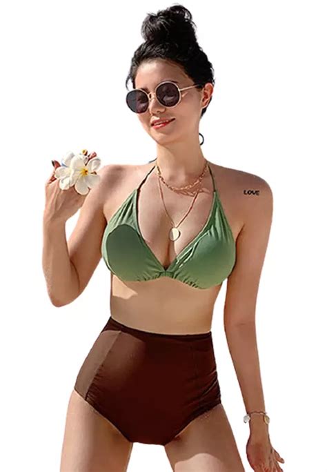 Buy Halo 2pcs Colour Block Bikinis Swimsuit 2024 Online Zalora