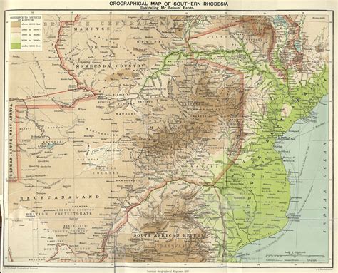 Orographical Map Of Southern Rhodesia Digital Collections At The