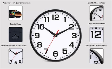 Amazon Rulart Wall Clock Battery Operated Bedroom Modern Kitchen