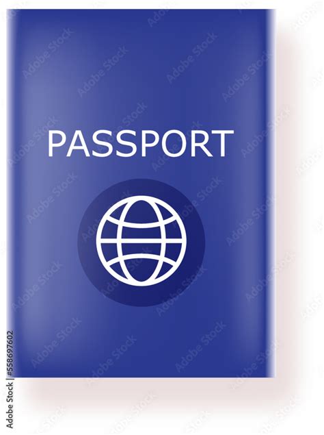 Vector Blue International Passport Cover Design Template Isolated On