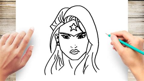 Face Wonder Woman Drawing Easy / Add detail to your drawing.