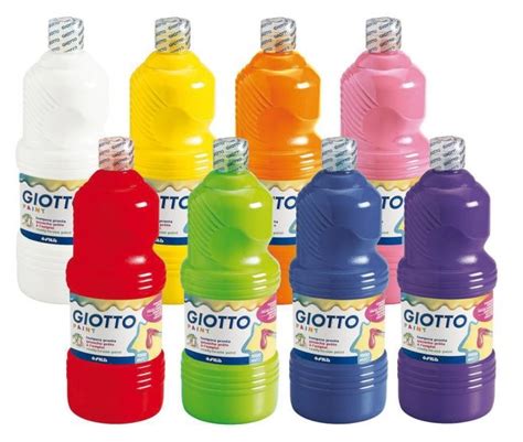 Assortiment 8 flacons 1 litre gouache GIOTTO complémentaire dont 1