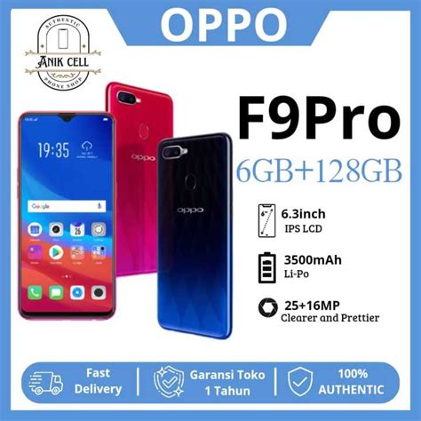 OPPO F9 PRO RAM 6GB 128GB GARANSI TOKO 1 TAHUN SMARTPHONE MURAH