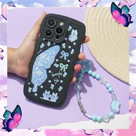 Jual Softcase Gelombang Hitam Motif Butterfly Strap Gh For Ip