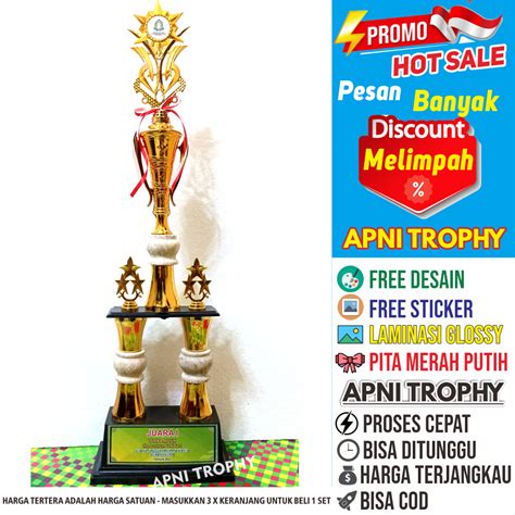 Jual Piala Kaki 2 Piala Bergilir Trophy Juara Umum 1 2 3 Set Free