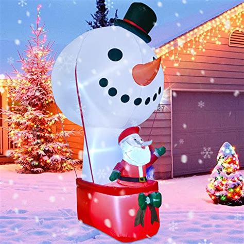 Dearhouse Ft Inflatable Christmas Santa Claus And Snowman With