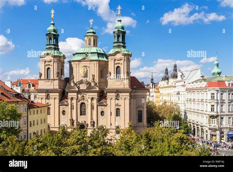 Prague St Nicholas church in the Old town square Staroměstské náměstí